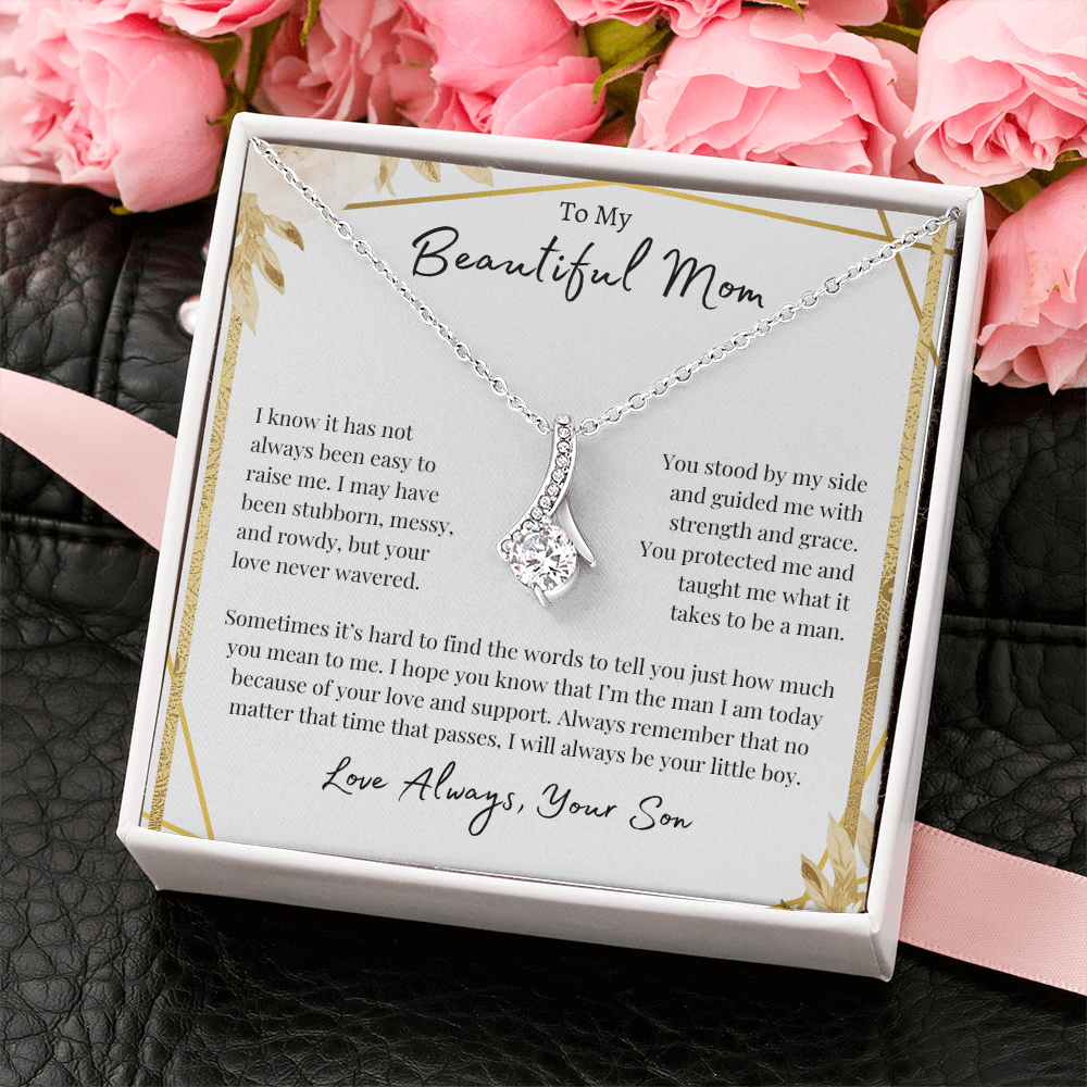 To Mom- Love Always, Your Son | Alluring Beauty Necklace