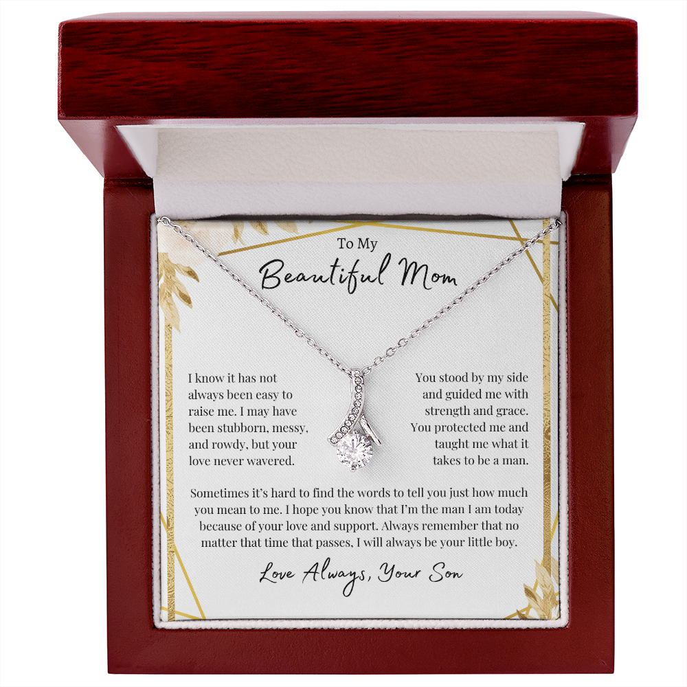 To Mom- Love Always, Your Son | Alluring Beauty Necklace