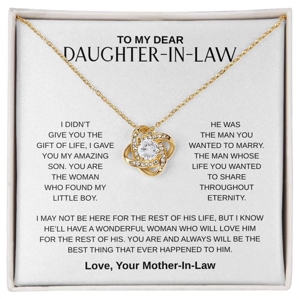 To My Dear Daughter-In-Law | Love Knot Necklace