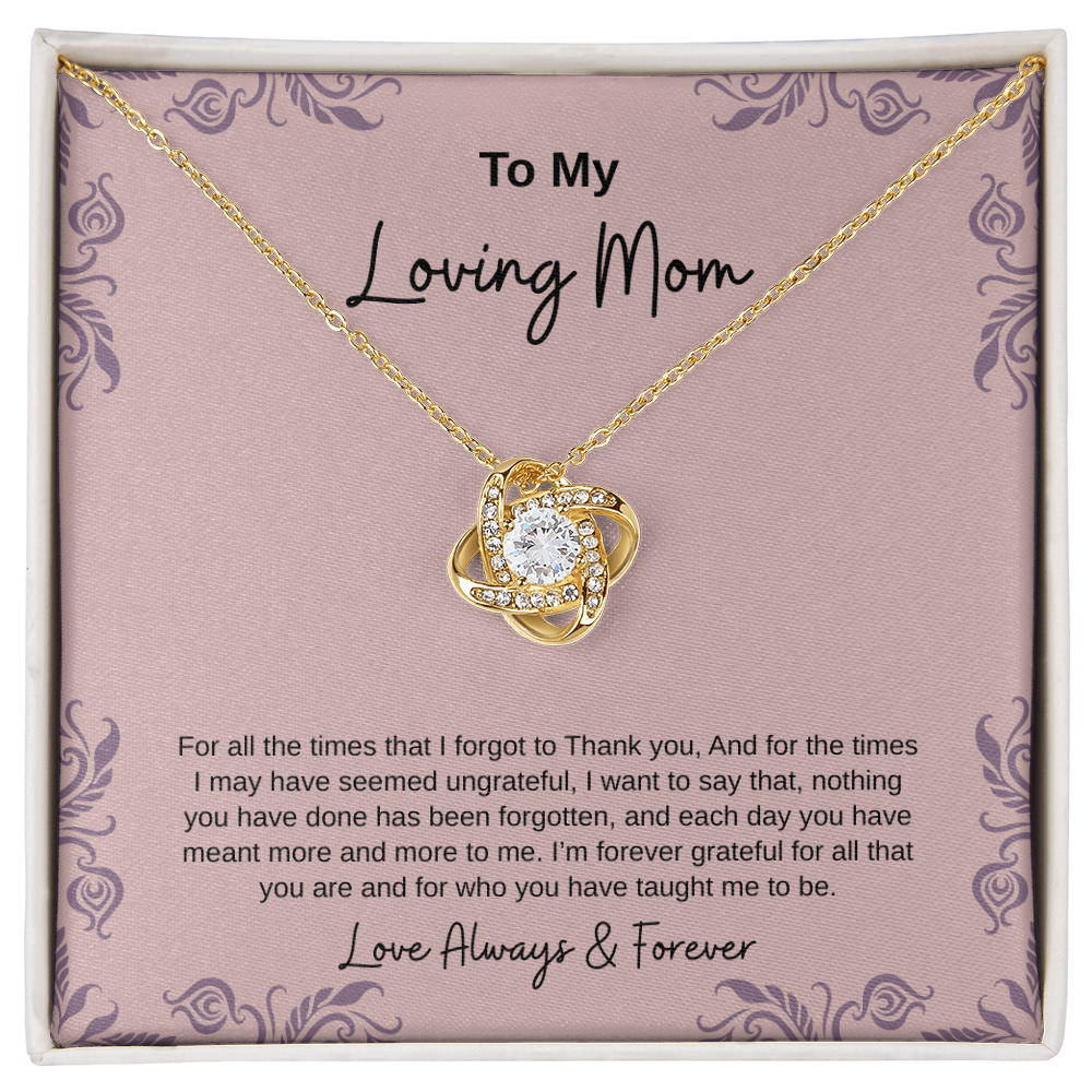 To My Loving Mom | Love Knot Necklace