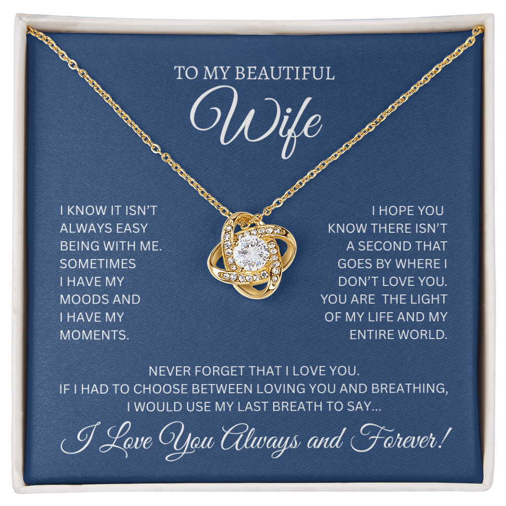 To My Beautiful Wife | Love Knot Necklace