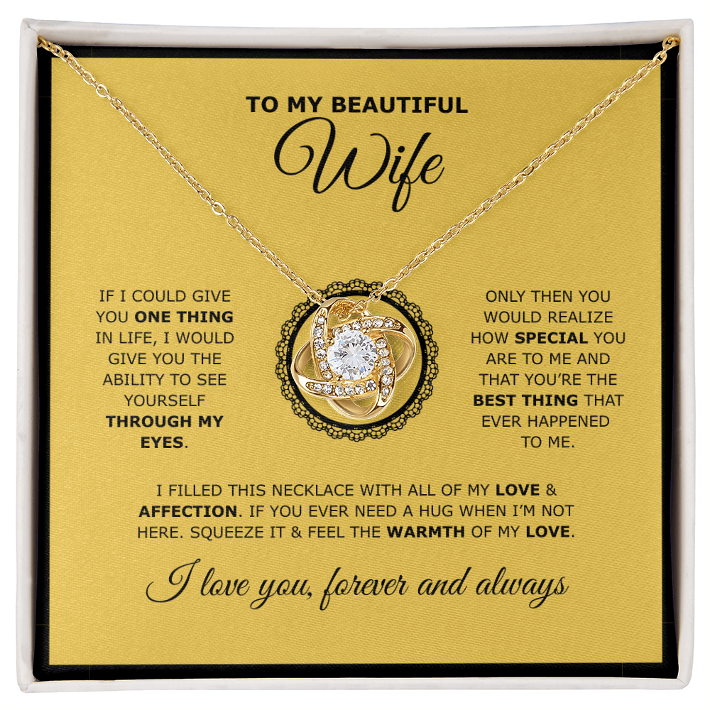 To My Beautiful Wife | Love Knot Necklace
