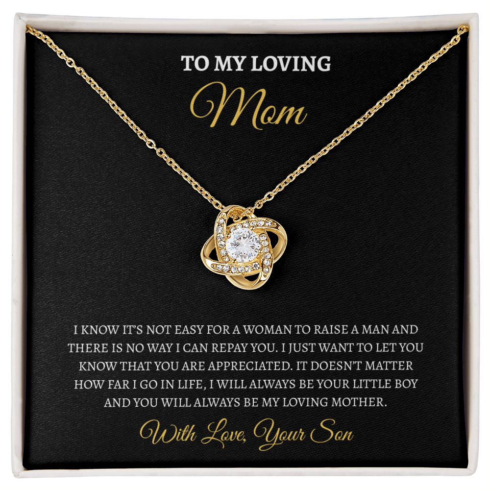 To My Loving Mom from son | Love Knot Necklace