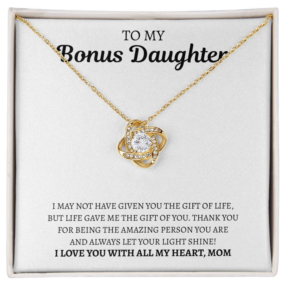 To My Bonus Daughter from Mom | Love Knot Necklace