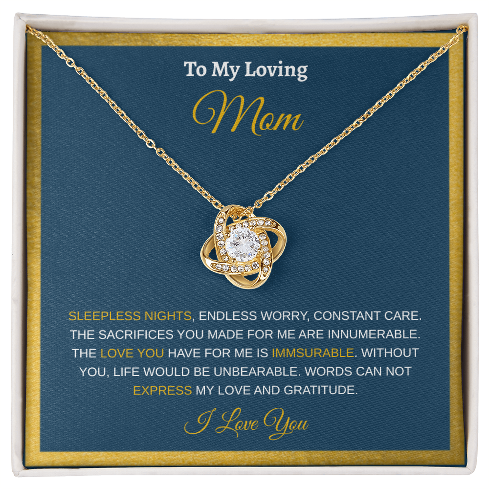 To My Loving Mom | Love Knot Necklace