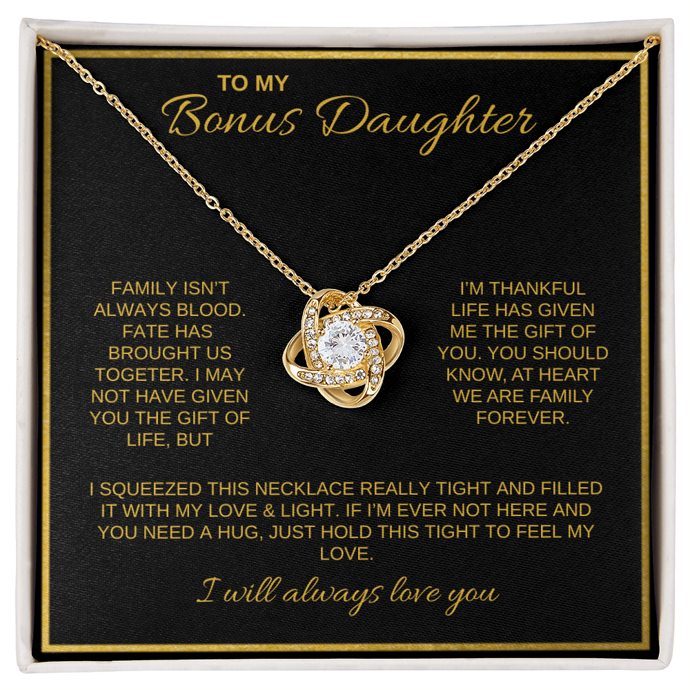 To My Bonus Daughter | Love Knot Necklace