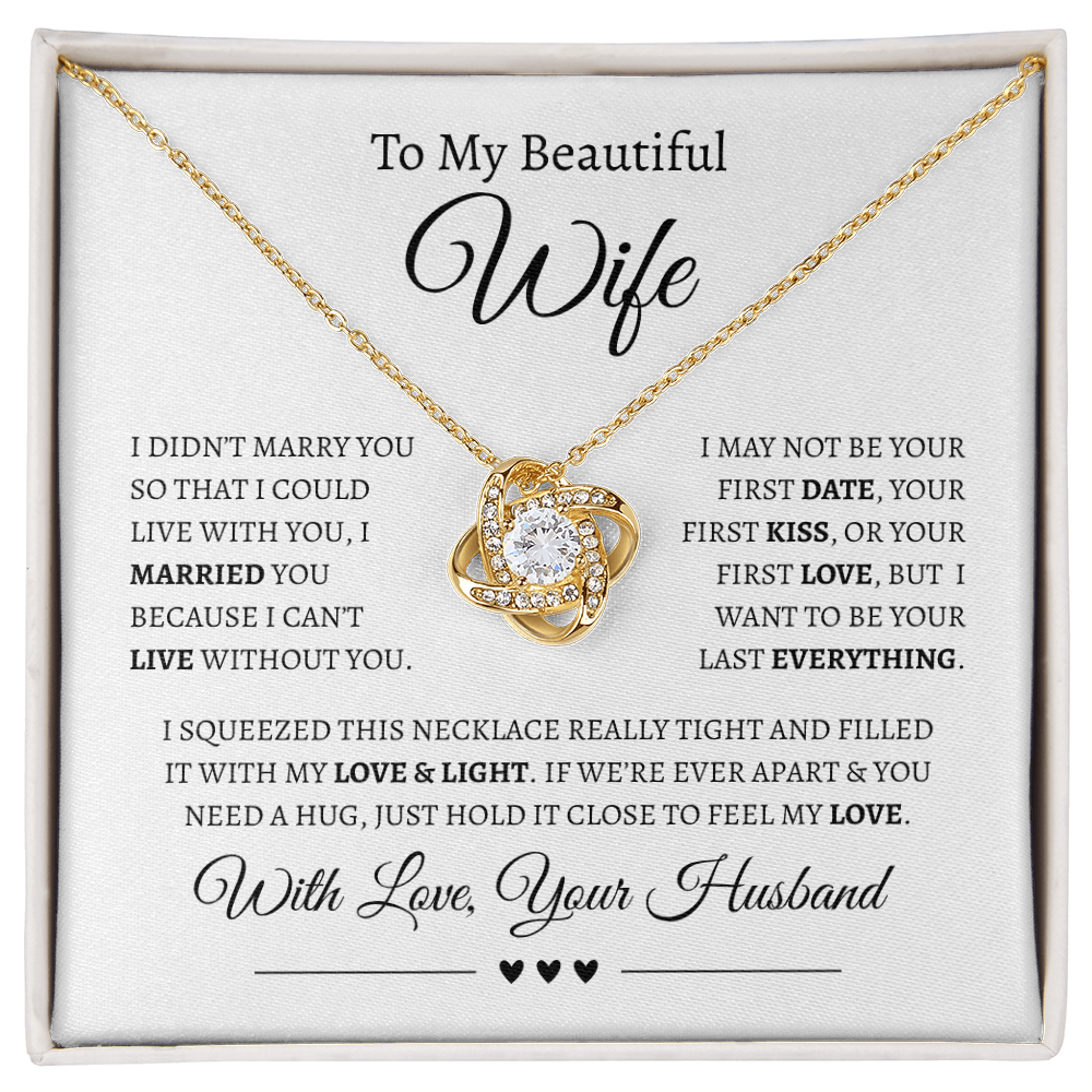 To My Beautiful Wife | Love Knot Necklace