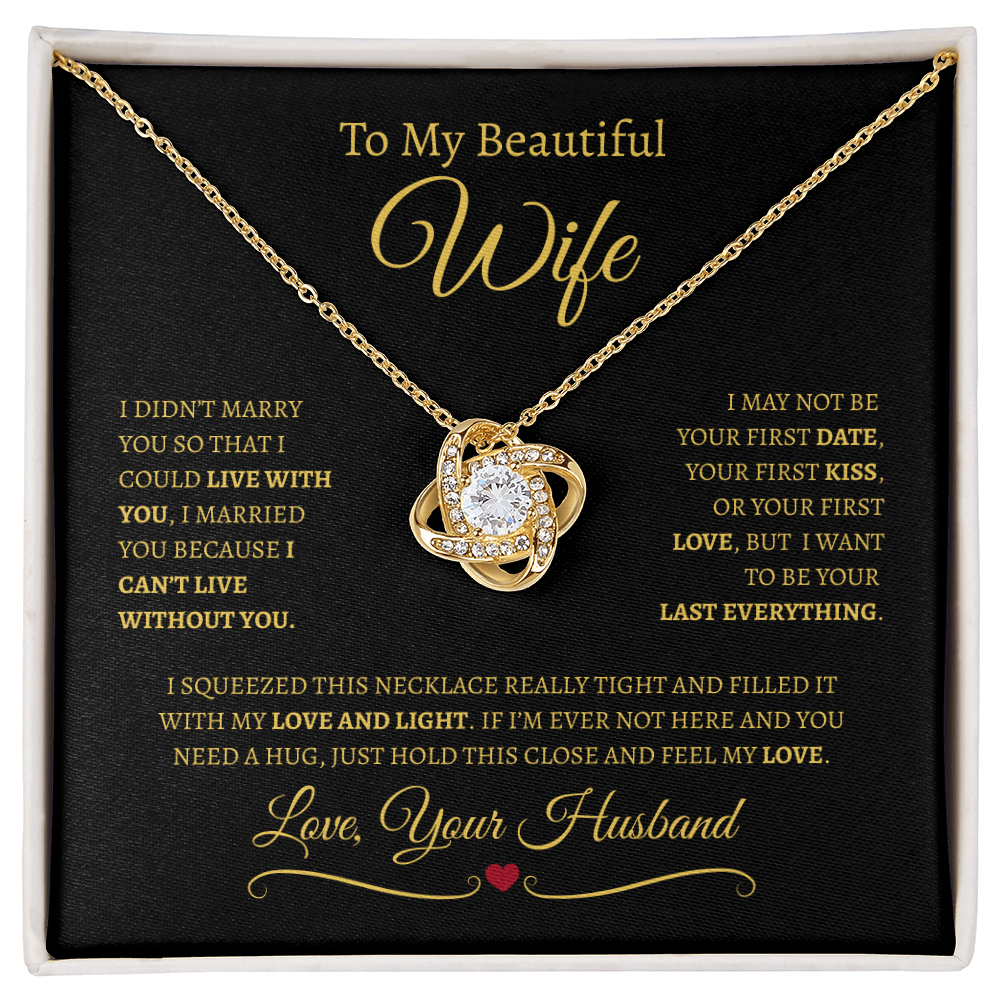 To My Beautiful Wife | Love Knot Necklace