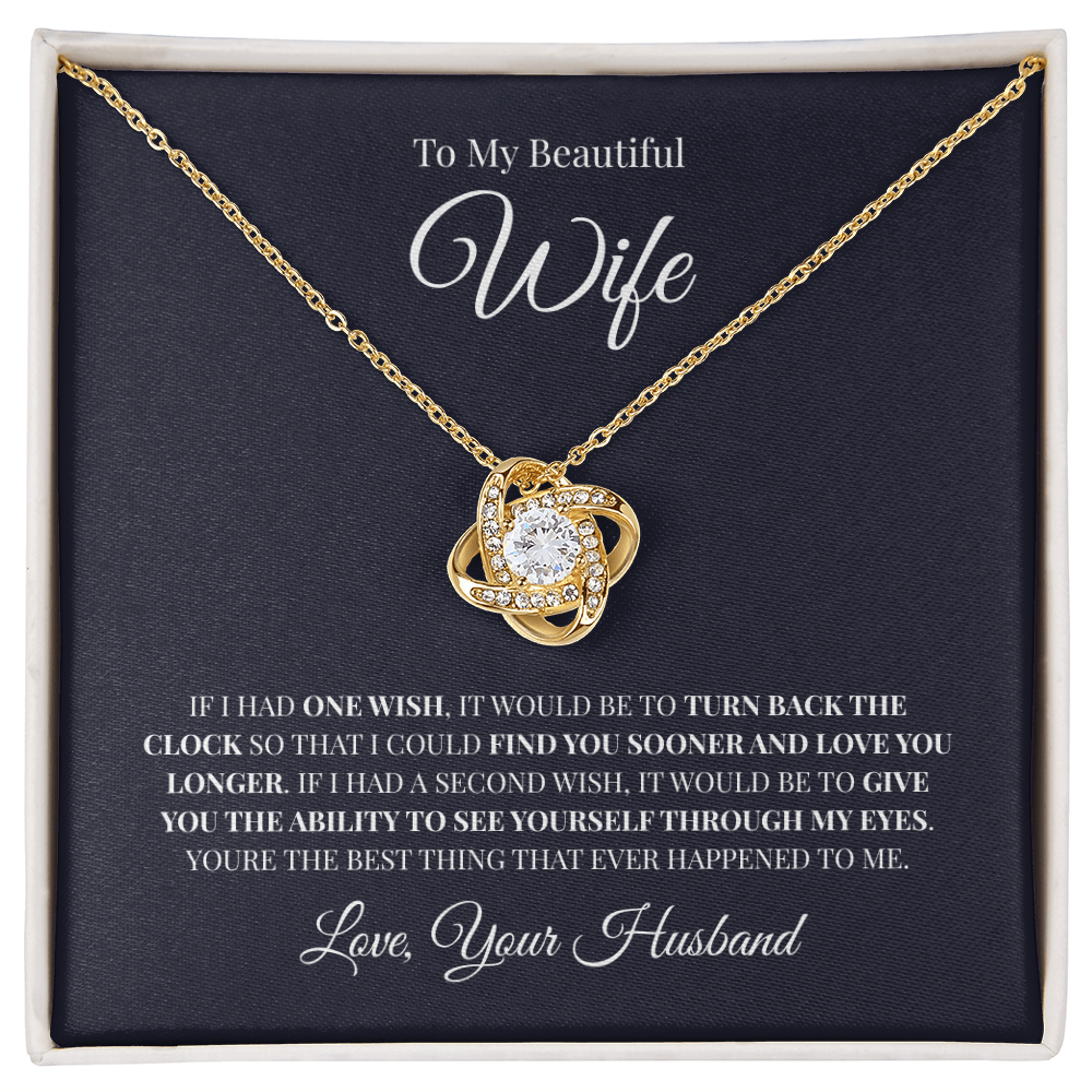 To My Beautiful Wife | Love Knot Necklace