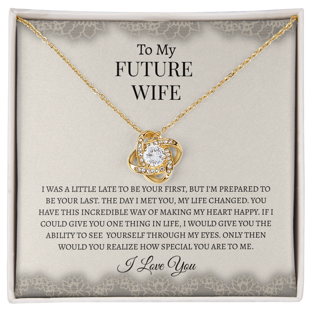 To My Future Wife Gray Lace | Love Knot Necklace
