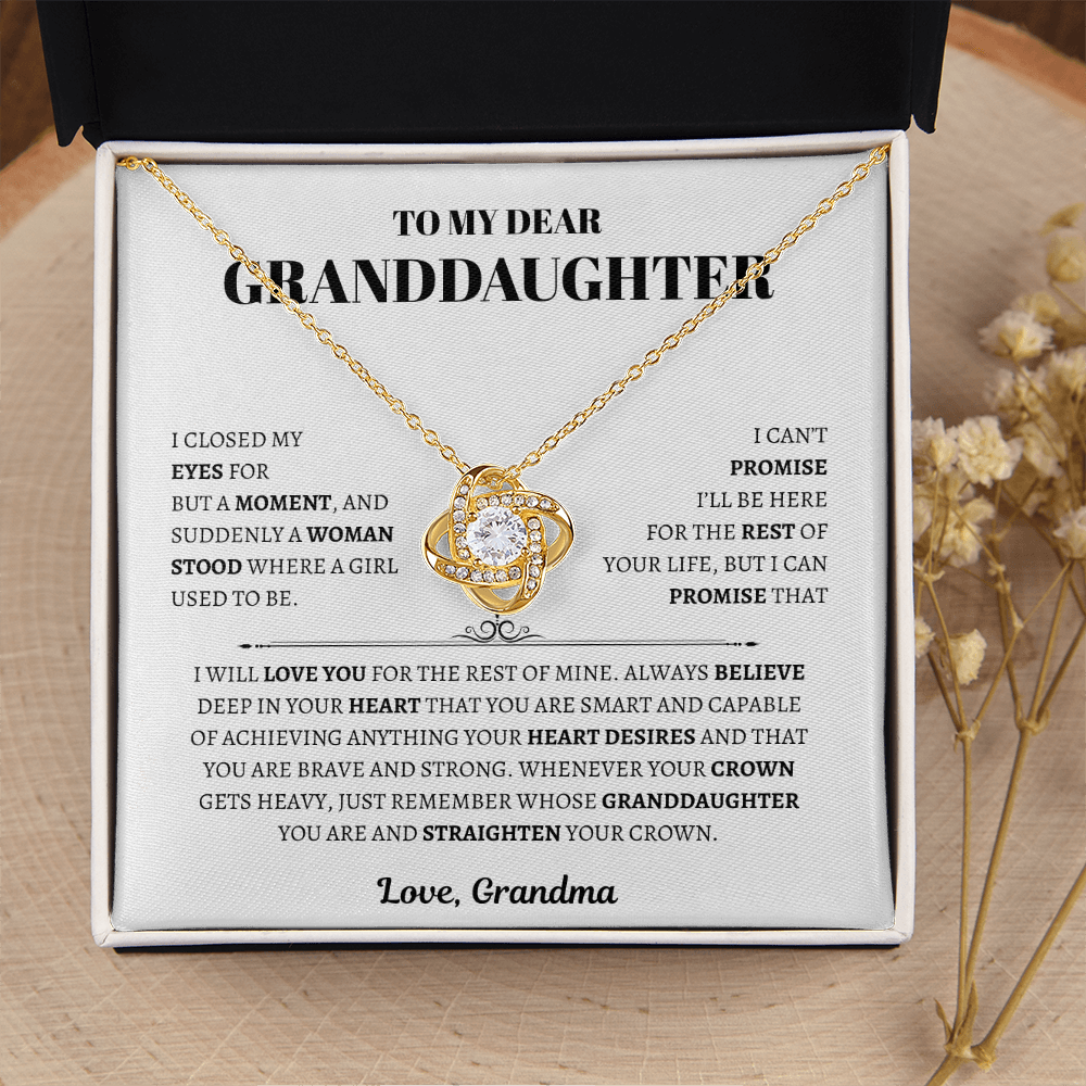 To My Dear Granddaughter from Grandma | Love Knot Necklace