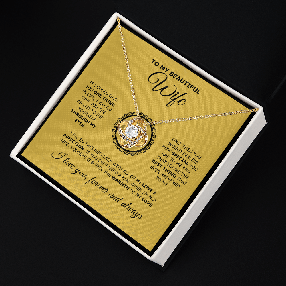 To My Beautiful Wife | Love Knot Necklace