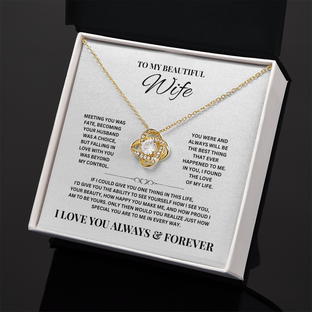 To My Beautiful Wife | Love Knot Necklace