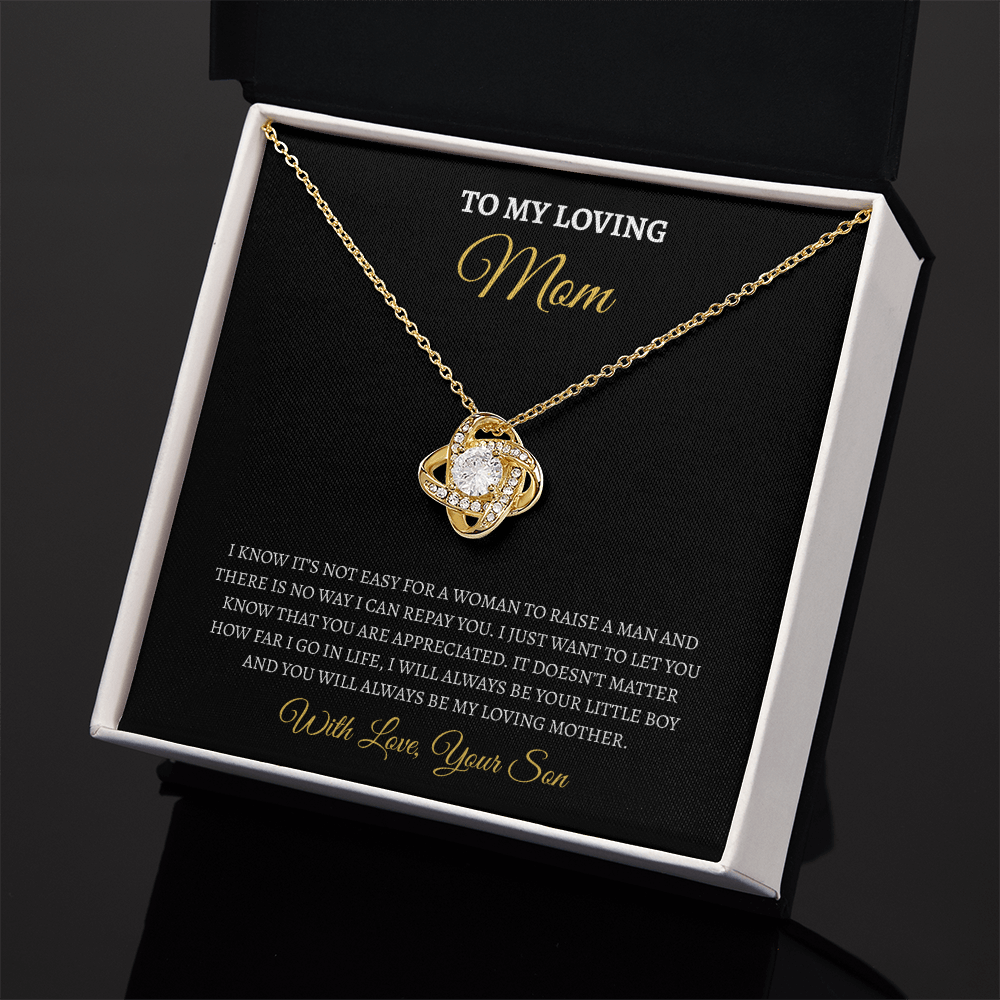 To My Loving Mom from son | Love Knot Necklace