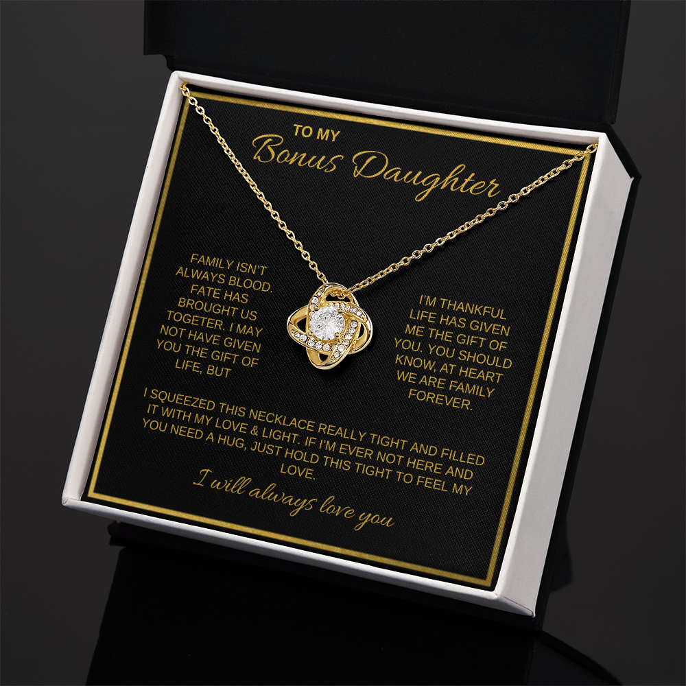 To My Bonus Daughter | Love Knot Necklace
