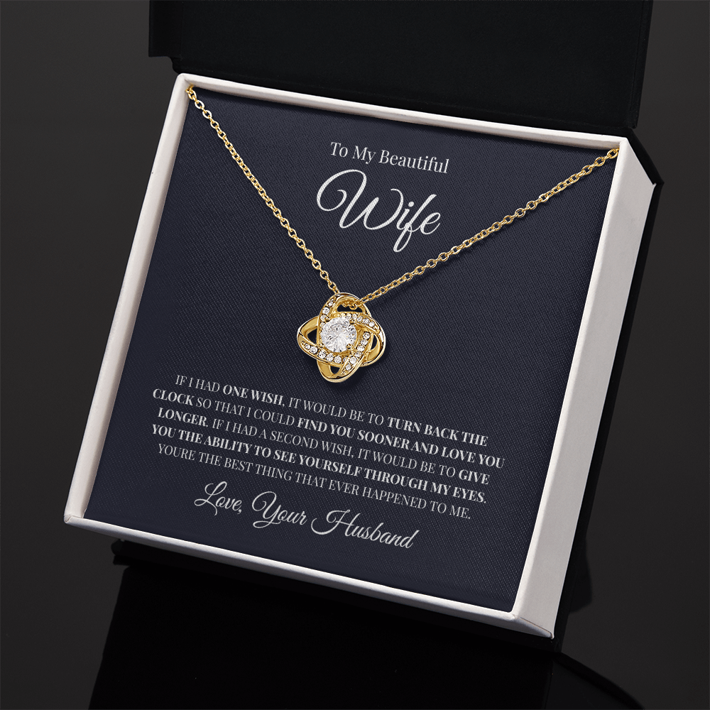 To My Beautiful Wife | Love Knot Necklace
