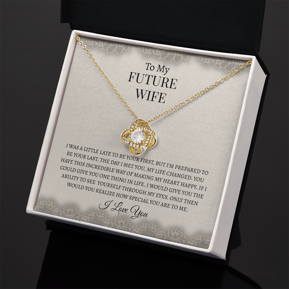To My Future Wife Gray Lace | Love Knot Necklace