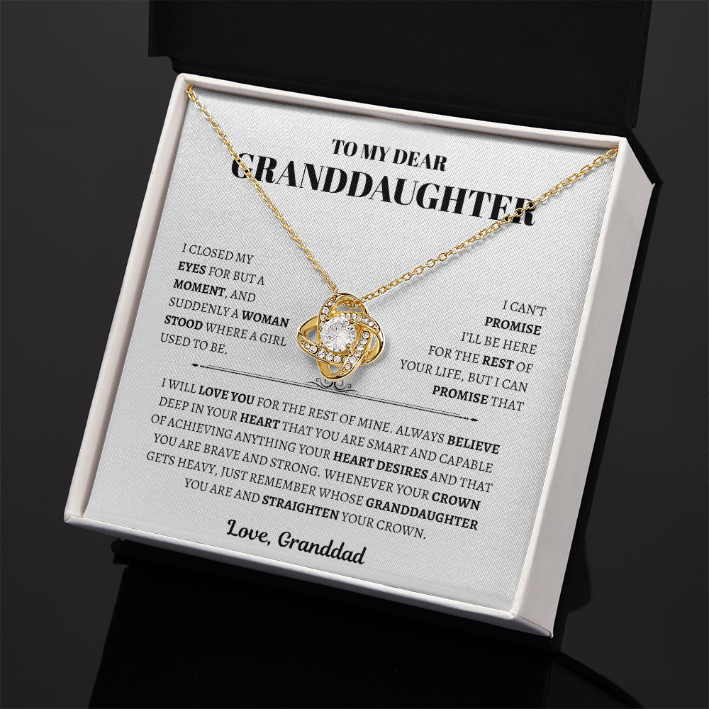 To My Dear Granddaughter from Granddad |  Love Knot Necklace