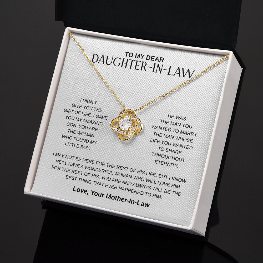 To My Dear Daughter-In-Law | Love Knot Necklace