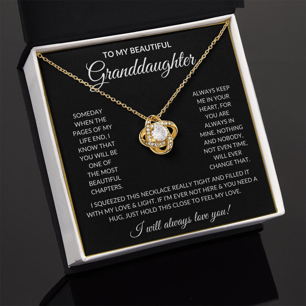 To My Beautiful Granddaughter | Love Knot Necklace