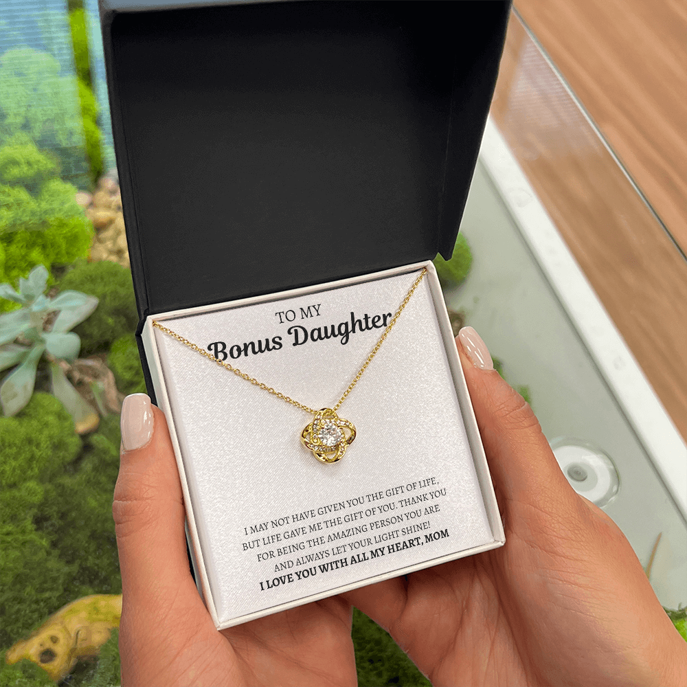 To My Bonus Daughter from Mom | Love Knot Necklace