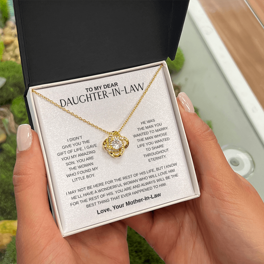 To My Dear Daughter-In-Law | Love Knot Necklace