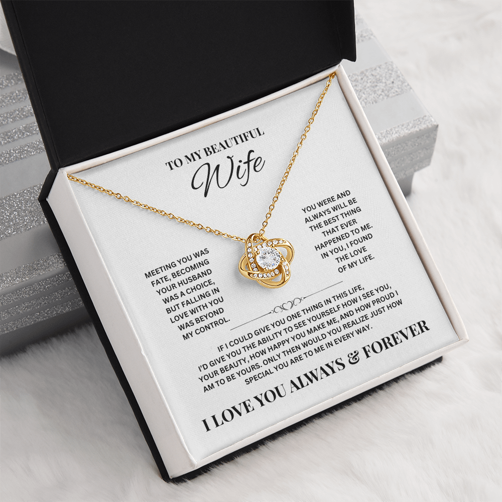 To My Beautiful Wife | Love Knot Necklace