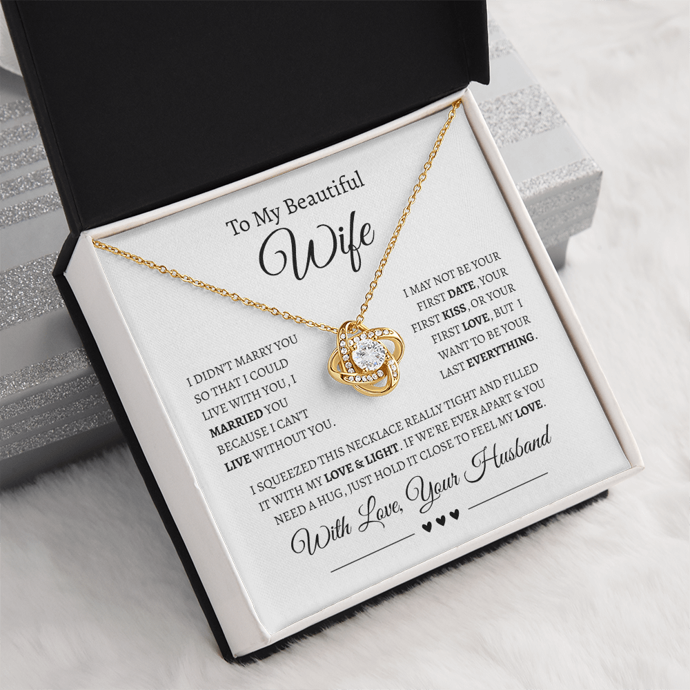 To My Beautiful Wife | Love Knot Necklace