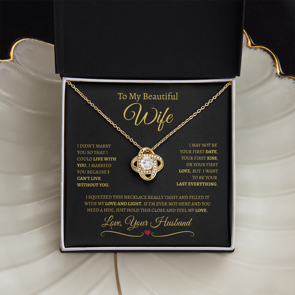 To My Beautiful Wife | Love Knot Necklace