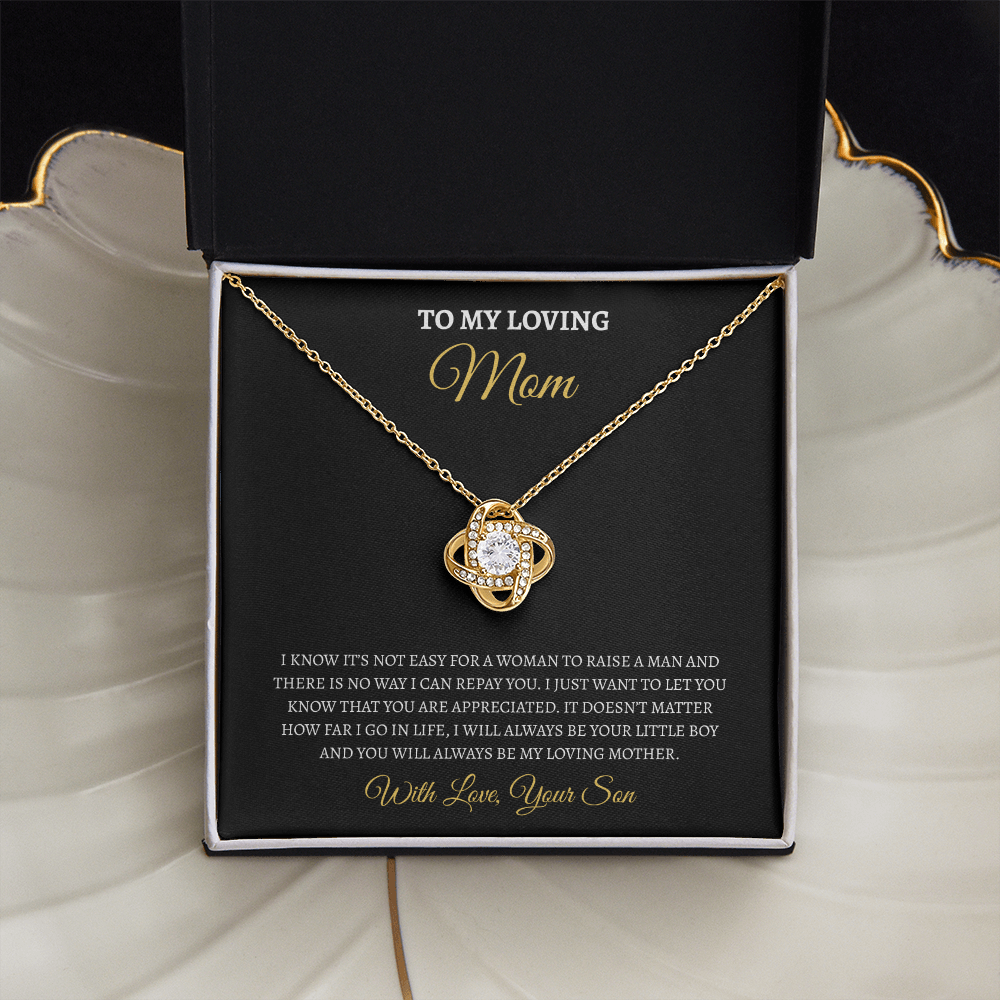 To My Loving Mom from son | Love Knot Necklace
