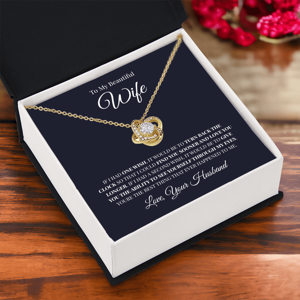 To My Beautiful Wife | Love Knot Necklace