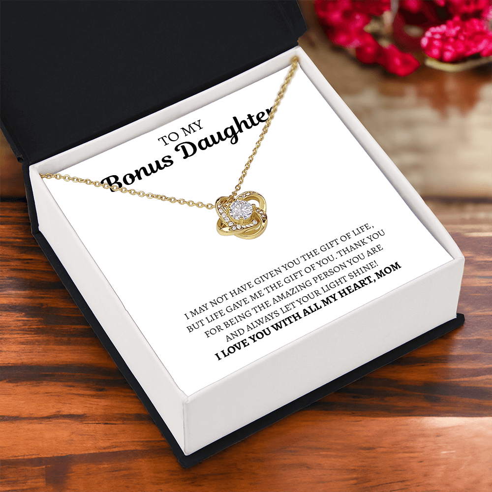To My Bonus Daughter from Mom | Love Knot Necklace