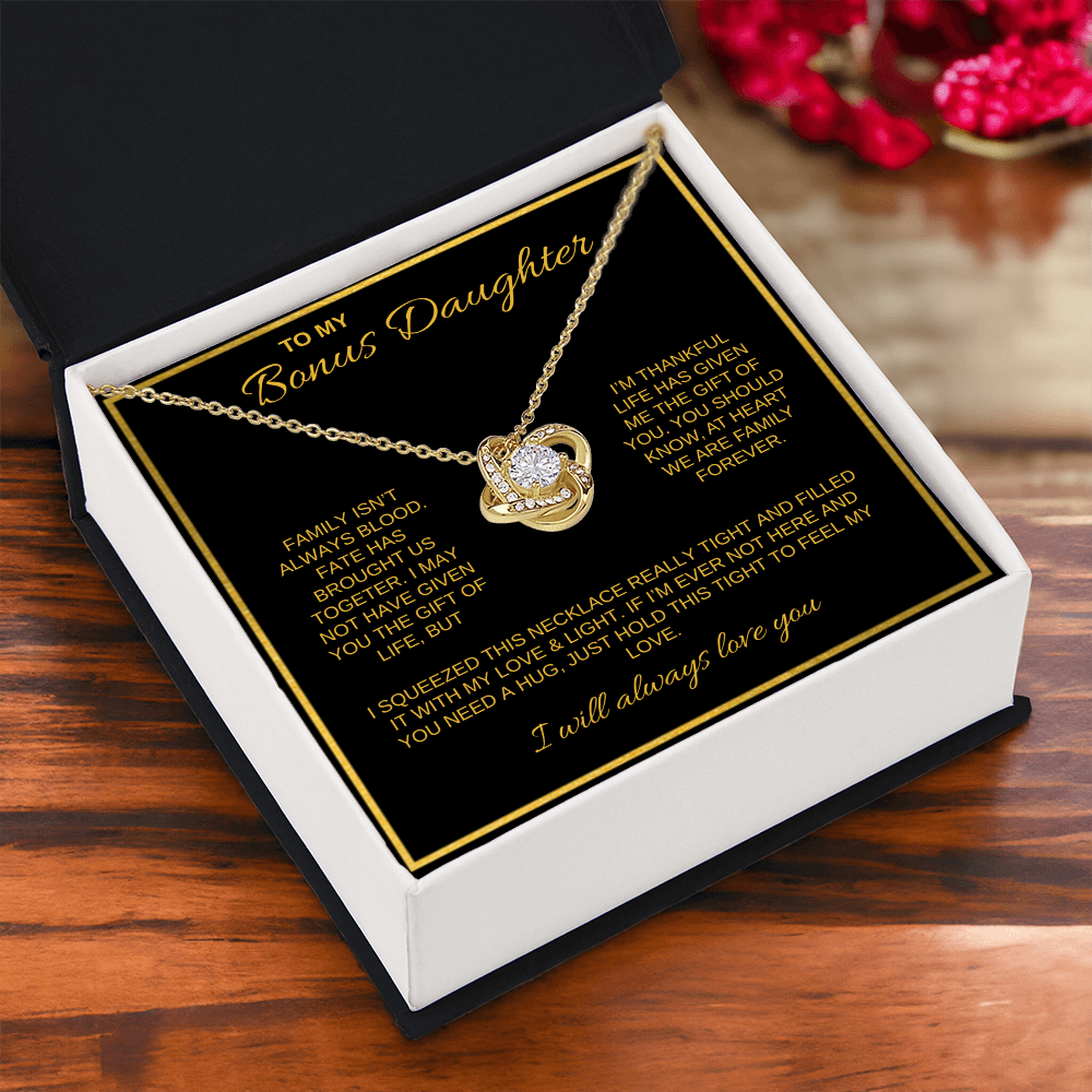 To My Bonus Daughter | Love Knot Necklace