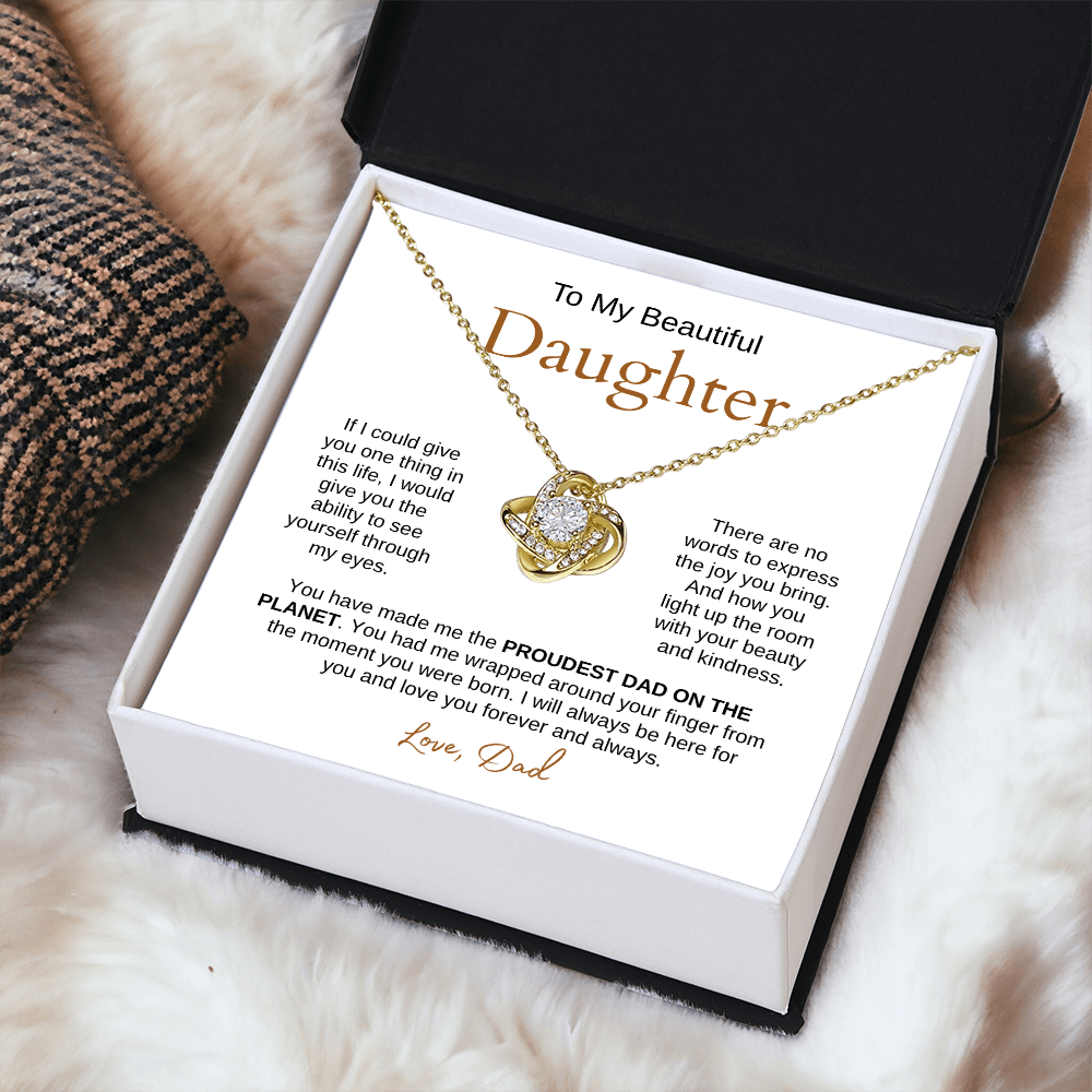 To My Beautiful Daughter| Love Knot Necklace