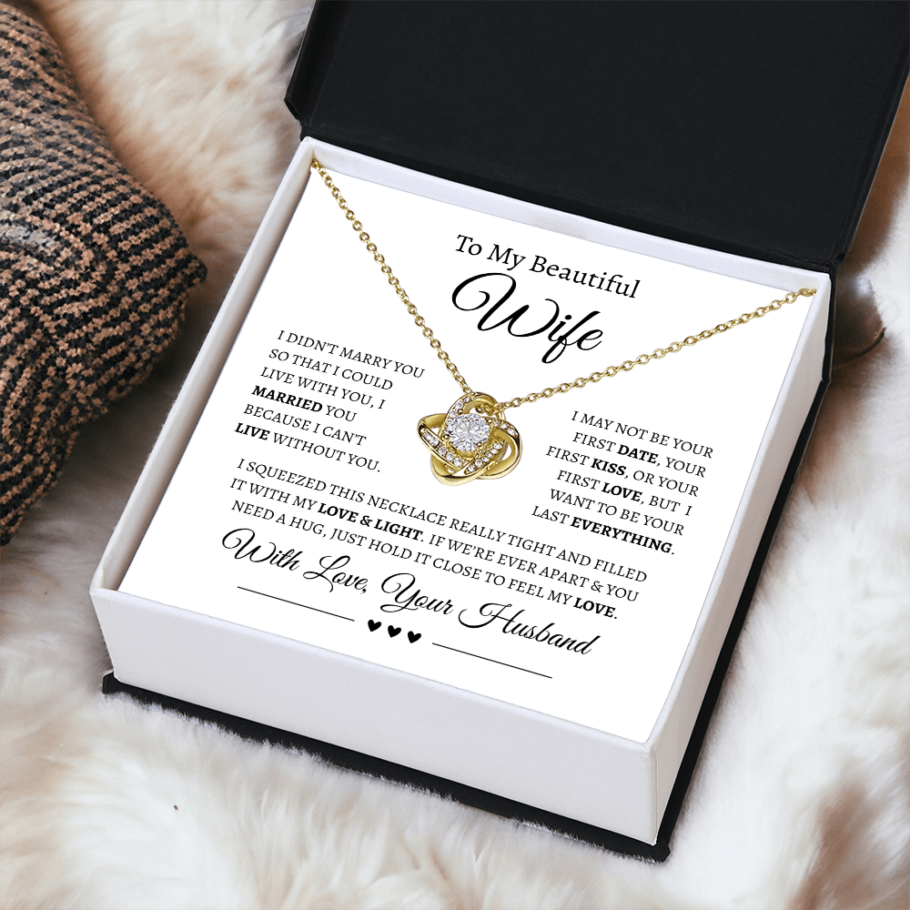 To My Beautiful Wife | Love Knot Necklace