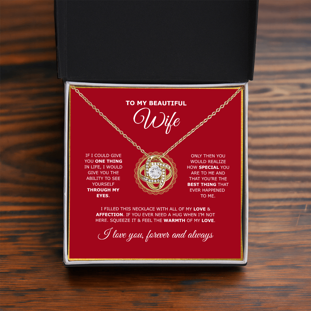 TO MY BEAUTIFUL Wife | Love Knot Necklace