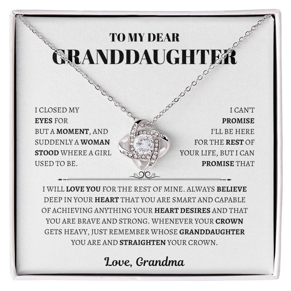 To My Dear Granddaughter from Grandma | Love Knot Necklace