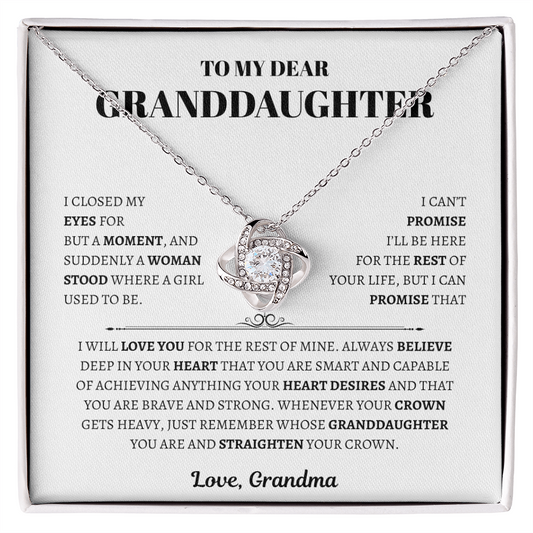 To My Dear Granddaughter from Grandma | Love Knot Necklace