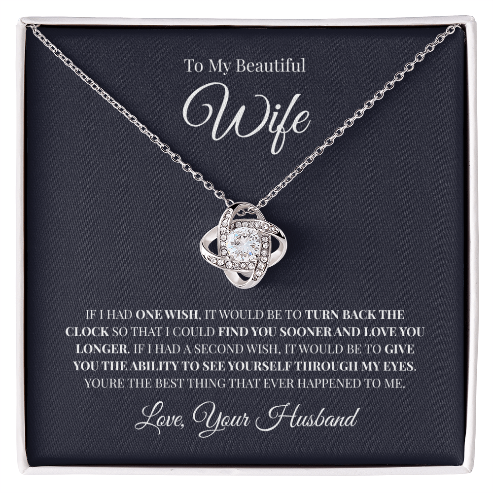 To My Beautiful Wife | Love Knot Necklace