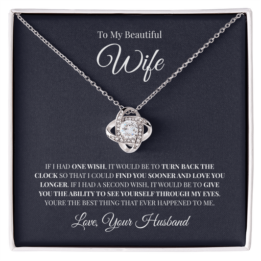 To My Beautiful Wife | Love Knot Necklace