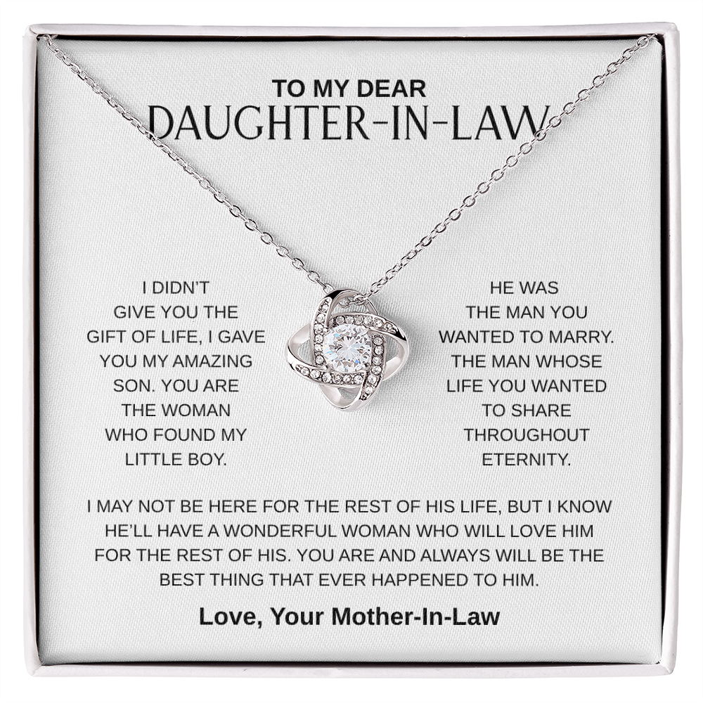To My Dear Daughter-In-Law | Love Knot Necklace