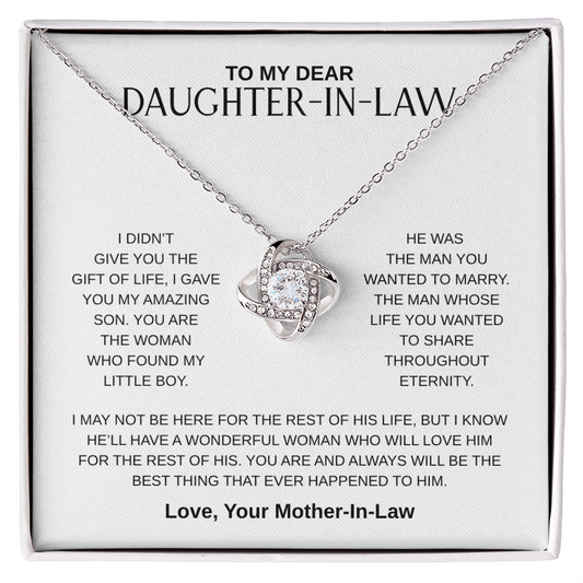 To My Dear Daughter-In-Law | Love Knot Necklace