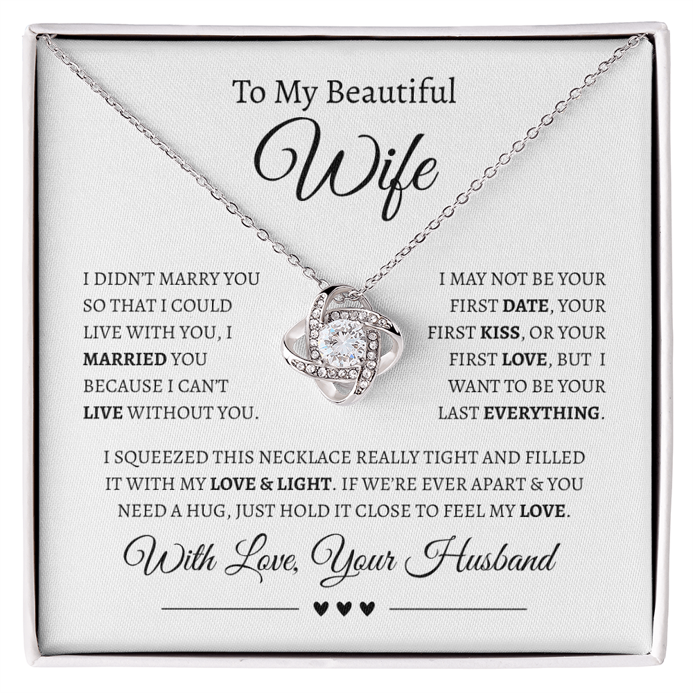 To My Beautiful Wife | Love Knot Necklace
