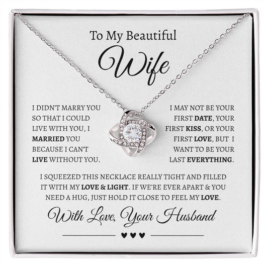 To My Beautiful Wife | Love Knot Necklace