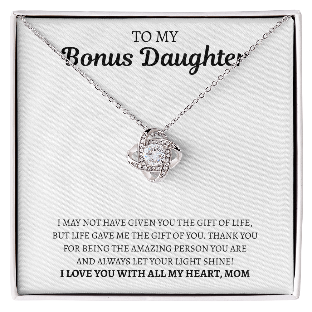 To My Bonus Daughter from Mom | Love Knot Necklace