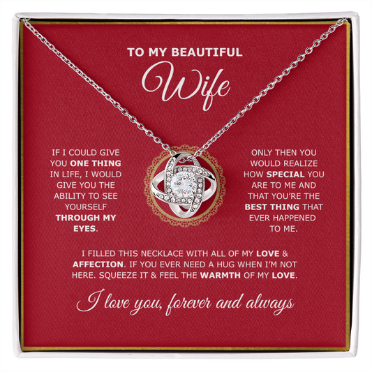 TO MY BEAUTIFUL Wife | Love Knot Necklace