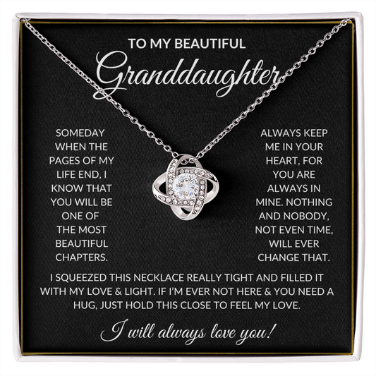 To My Beautiful Granddaughter | Love Knot Necklace