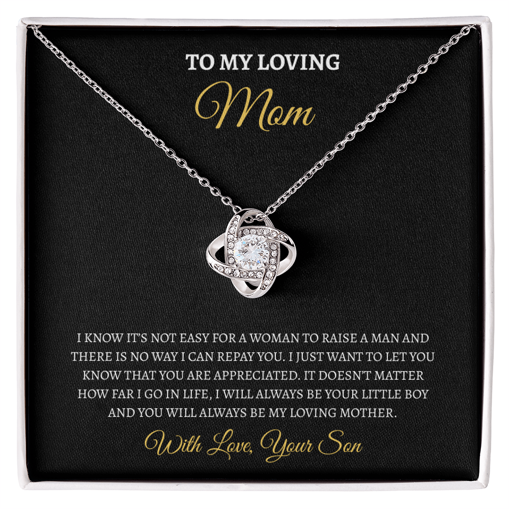 To My Loving Mom from son | Love Knot Necklace