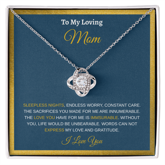 To My Loving Mom | Love Knot Necklace