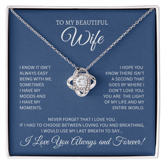 To My Beautiful Wife | Love Knot Necklace
